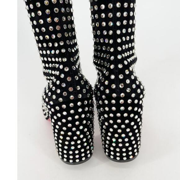 Christian Louboutin Jane Botta Alta Strass Boom Over the Knee Crystal Boot EU 37 - Picture 9 of 13